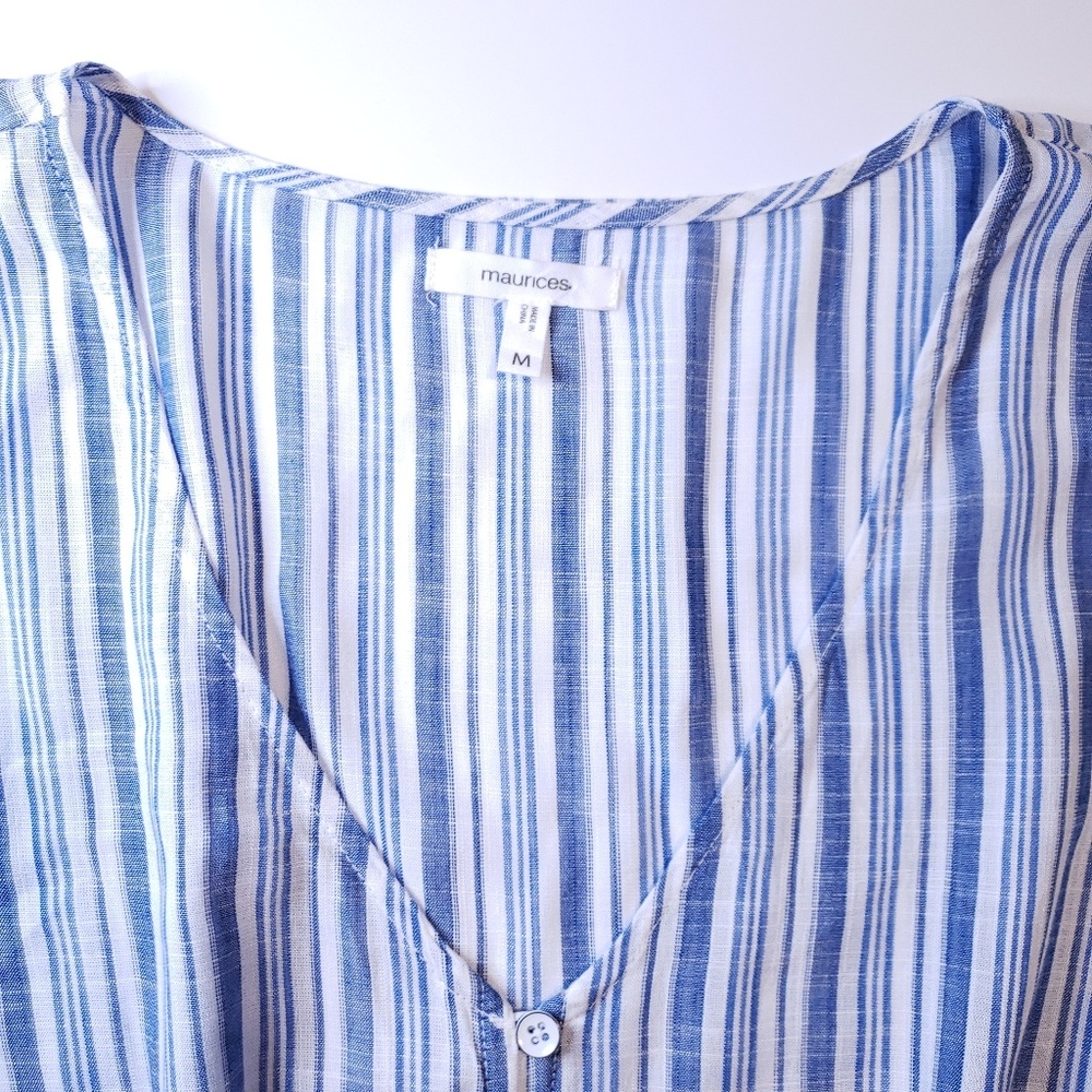Maurices > Button-Down V-Neck Striped Top - image 5